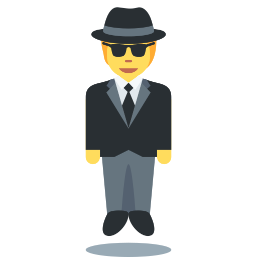 Levitující osoba v obleku
