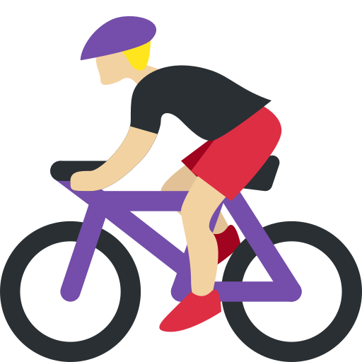 Persona En Bicicleta: Tono de Piel Claro Medio Persona En Bicicleta: Tono de Piel Claro Medio