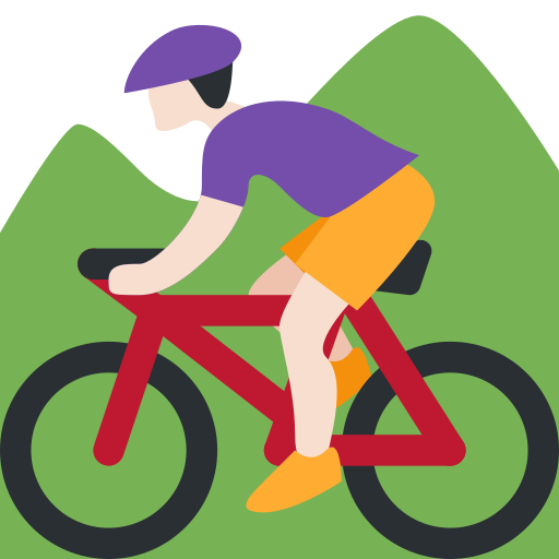 Persona En Bicicleta De Montaña: Tono de Piel Claro Persona En Bicicleta De Montaña: Tono de Piel Claro