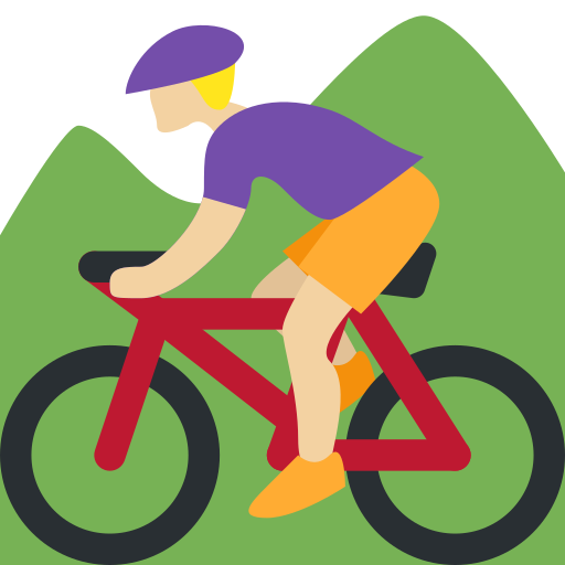 Persona En Bicicleta De Montaña: Tono de Piel Claro Medio Persona En Bicicleta De Montaña: Tono de Piel Claro Medio