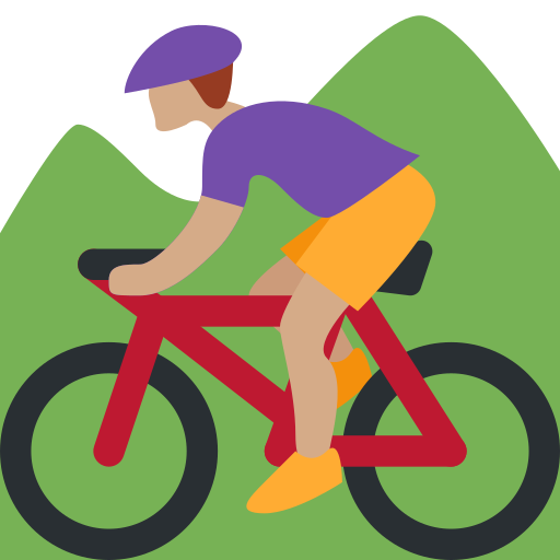 Persona En Bicicleta De Montaña: Tono de Piel Medio Persona En Bicicleta De Montaña: Tono de Piel Medio