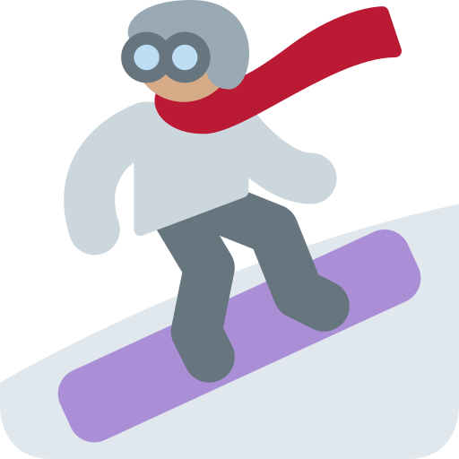 Practicante De Snowboard: Tono de Piel Medio Practicante De Snowboard: Tono de Piel Medio