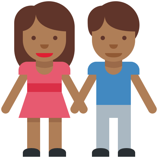 Donna E Uomo Che Si Tengono Per Mano: Carnagione Medio-Scura Donna E Uomo Che Si Tengono Per Mano: Carnagione Medio-Scura
