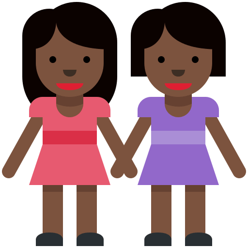 Due Donne Che Si Tengono Per Mano: Carnagione Scura Due Donne Che Si Tengono Per Mano: Carnagione Scura
