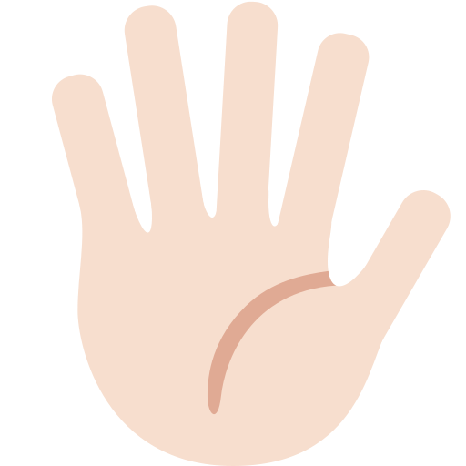 Mano Abierta: Tono de Piel Claro