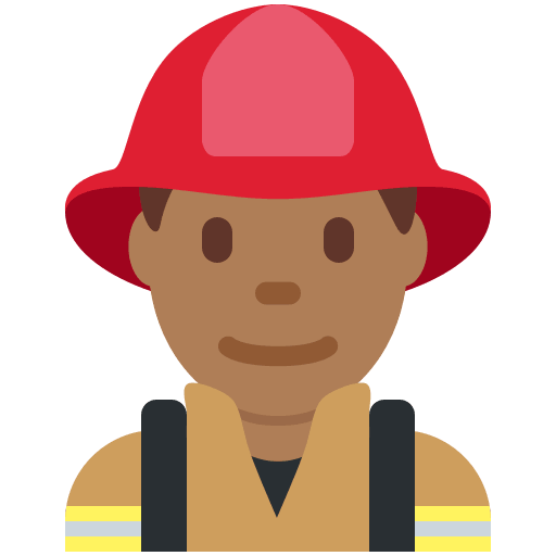 Bombero Hombre: Tono de Piel Oscuro Medio