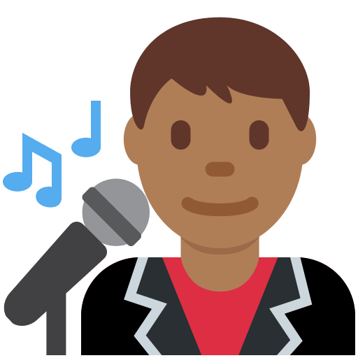 Cantante Hombre: Tono de Piel Oscuro Medio