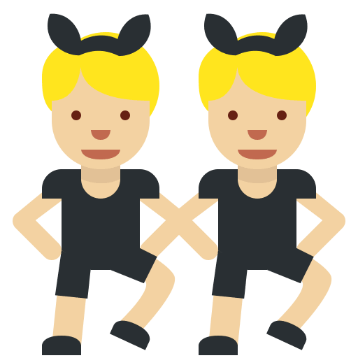 Мужчины с кроличьими ушками на вечеринке, тип 3 для Twitter (X) Twemoji 2.2.2