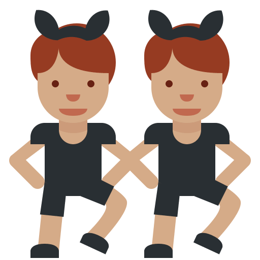 Чоловіки з кролячими вушками на вечірці, Тип-4 для Twitter (X) Twemoji 2.2.2