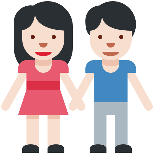 Mujer Y Hombre De La Mano: Tono de Piel Claro