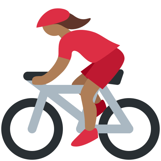 Mujer En Bicicleta: Tono de Piel Oscuro Medio