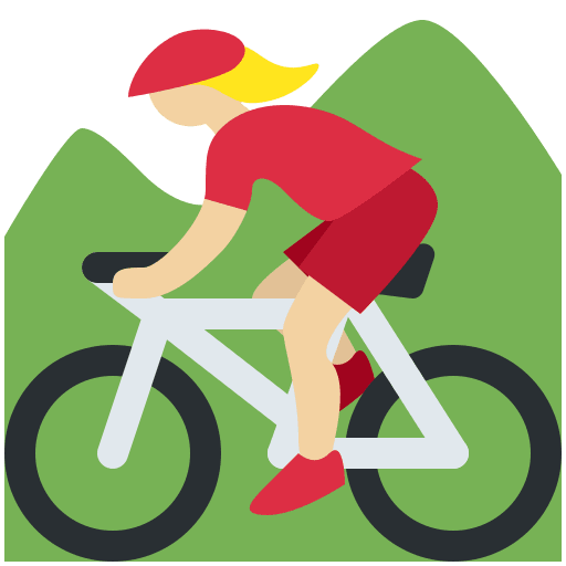 Mujer En Bicicleta De Montaña: Tono de Piel Claro Medio