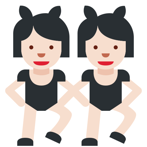 Женщины с кроличьими ушками на вечеринке, Тип-1-2 для Twitter (X) Twemoji 2.2.2