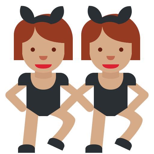 Женщины с кроличьими ушками на вечеринке, Тип-4 для Twitter (X) Twemoji 2.2.2