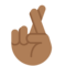 Hand Mit Gekreuzten Fingern: Mitteldunkle Hautfarbe