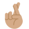 Hand Mit Gekreuzten Fingern: Mittlere Hautfarbe