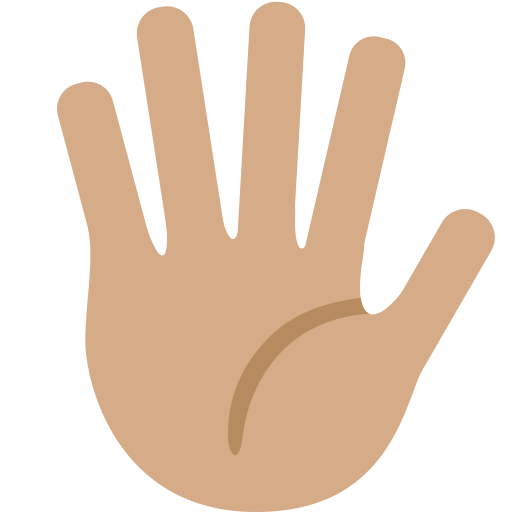 Hand Mit Gespreizten Fingern: Mittlere Hautfarbe