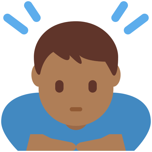 Sich Verbeugende Person: Mitteldunkle Hautfarbe