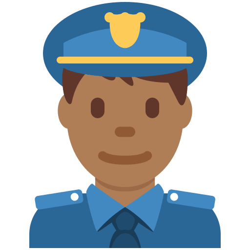 Polizist(In): Mitteldunkle Hautfarbe