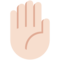 Erhobene Hand: Helle Hautfarbe