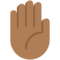 Erhobene Hand: Mitteldunkle Hautfarbe