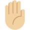 Erhobene Hand: Mittelhelle Hautfarbe