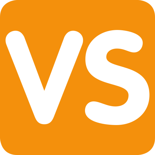 Schriftzug „VS“ In Orangem Quadrat