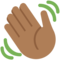 Winkende Hand: Mitteldunkle Hautfarbe
