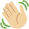 Winkende Hand: Mittelhelle Hautfarbe