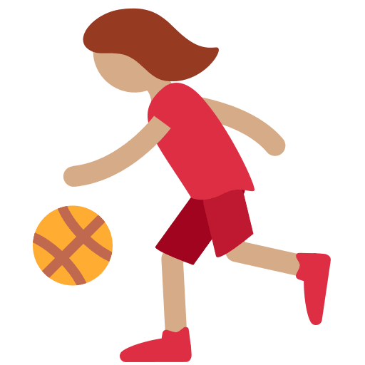 Frau Mit Ball: Mittlere Hautfarbe