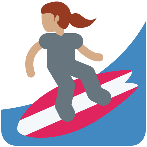 Surferin: Mittlere Hautfarbe