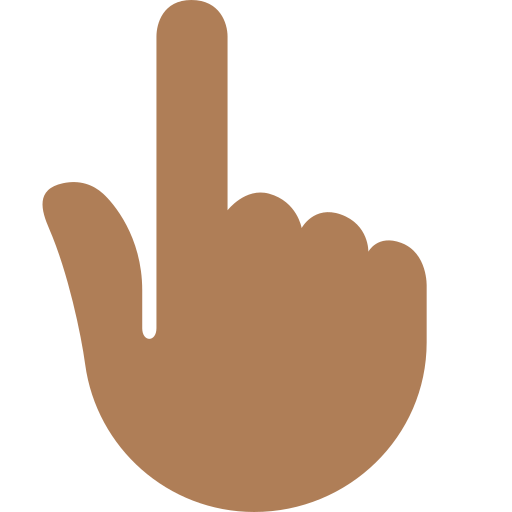 反手食指向上指:中等深肤色 反手食指向上指:中等深肤色