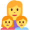 家庭:女人,女孩,男孩 家庭:女人,女孩,男孩