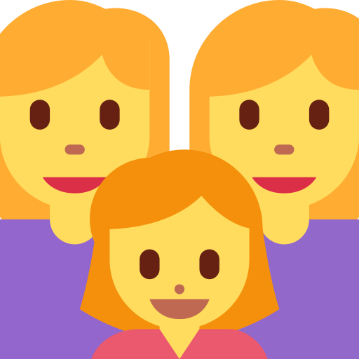 家庭:女人,女人,女孩 家庭:女人,女人,女孩