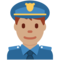 男警察:中等肤色 男警察:中等肤色