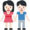 手拉手的一男一女:较浅肤色 手拉手的一男一女:较浅肤色