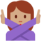 禁止手势女:中等肤色 禁止手势女:中等肤色
