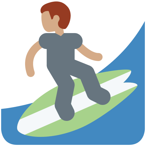 Hombre Haciendo Surf: Tono de Piel Medio
