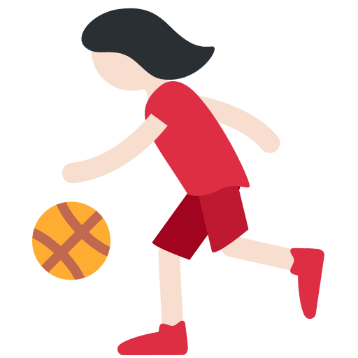 Mujer Botando Un Balón: Tono de Piel Claro