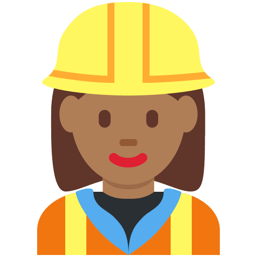 Profesional De La Construcción Mujer: Tono de Piel Oscuro Medio
