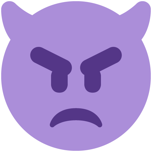 פרצוף כועס עם קרניים