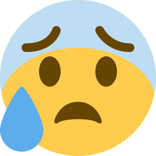 פרצוף מפחד עם זיעה קרה