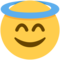 פרצוף מחייך עם הילת מלאך