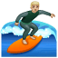 सर्फ़िंग करता पुरुष: मध्यम-हल्के रंग की त्वचा