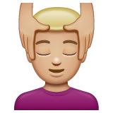 Homem Recebendo Massagem Facial: Tom de Pele Médio-Claro