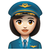 Piloto De Avião Mulher: Tom de Pele Claro