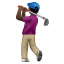 गोल्फ़ खेलता व्यक्ति: गहरे रंग की त्वचा
