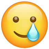 Visage Souriant Avec Une Larme