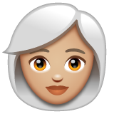 Femme: Peau Moyennement Claire, Cheveux Blancs
