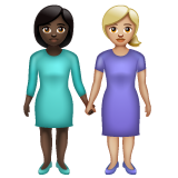 Deux Femmes Se Tenant La Main: Peau Foncée, Peau Moyennement Claire